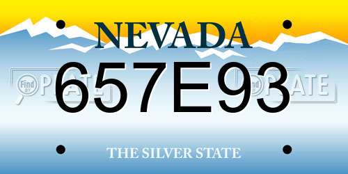 657E93 Nevada License Plate