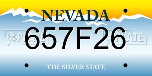 657F26 Nevada License Plate