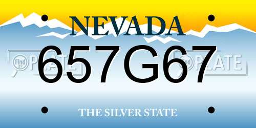 657G67 Nevada License Plate