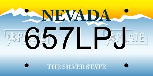 657LPJ Nevada License Plate
