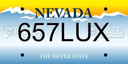 657LUX Nevada License Plate