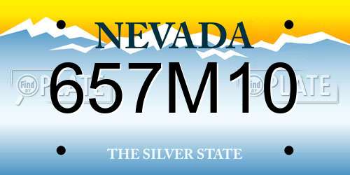 657M10 Nevada License Plate