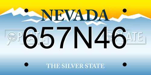 657N46 Nevada License Plate