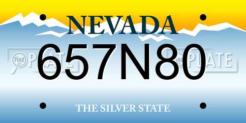 657N80 Nevada License Plate