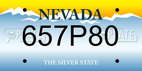 657P80 Nevada License Plate