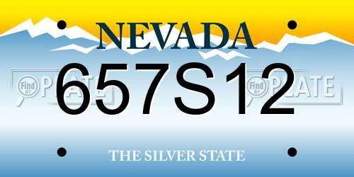 657S12 Nevada License Plate