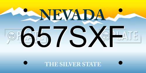 657SXF Nevada License Plate