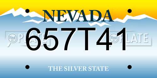 657T41 Nevada License Plate