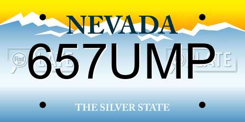 657UMP Nevada License Plate