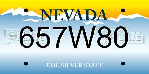 657W80 Nevada License Plate