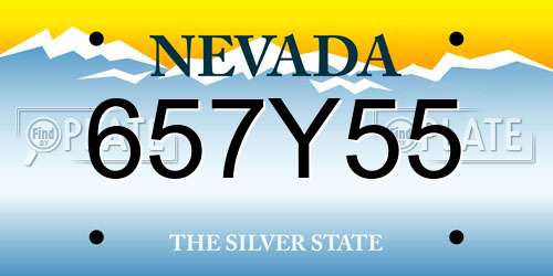 657Y55 Nevada License Plate