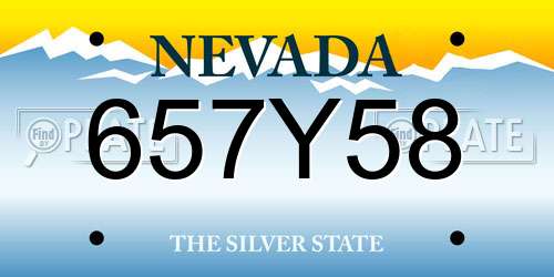 657Y58 Nevada License Plate