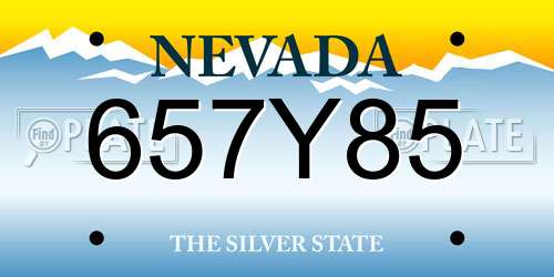 657Y85 Nevada License Plate