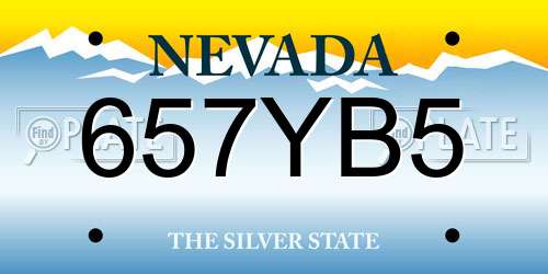 657YB5 Nevada License Plate