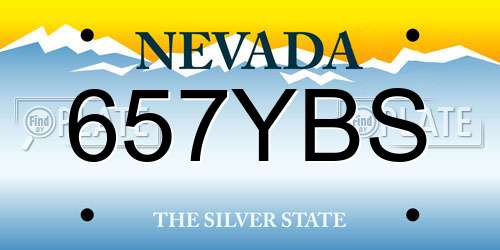 657YBS Nevada License Plate