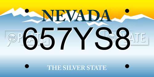 657YS8 Nevada License Plate