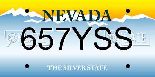 657YSS Nevada License Plate