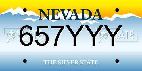 657YYY Nevada License Plate