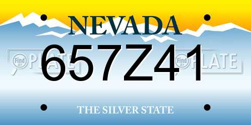 657Z41 Nevada License Plate