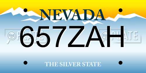657ZAH Nevada License Plate