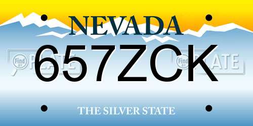 657ZCK Nevada License Plate