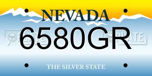 6580GR Nevada License Plate