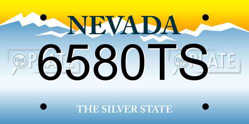 6580TS Nevada License Plate