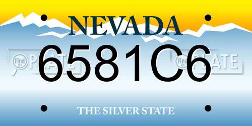 6581C6 Nevada License Plate