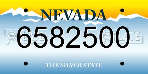 6582500 Nevada License Plate