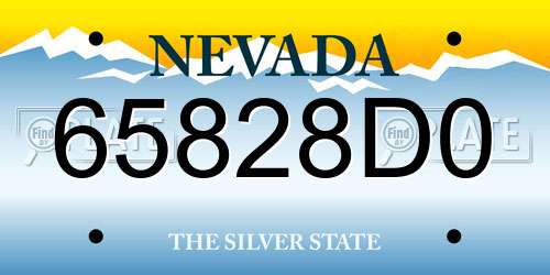 65828D0 Nevada License Plate