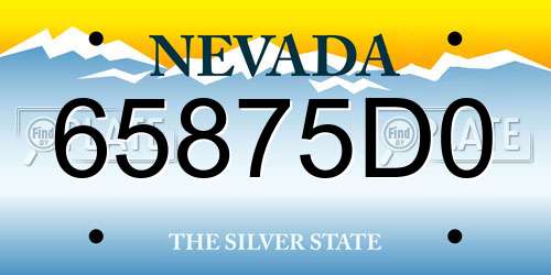 65875D0 Nevada License Plate