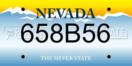 658B56 Nevada License Plate