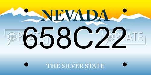 658C22 Nevada License Plate