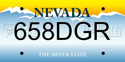 658DGR Nevada License Plate