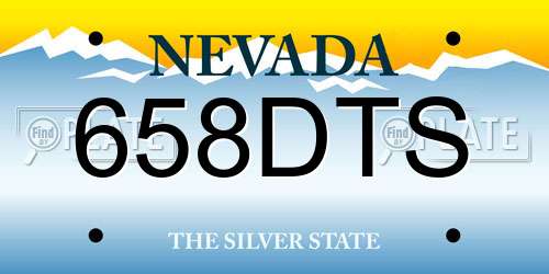 658DTS Nevada License Plate
