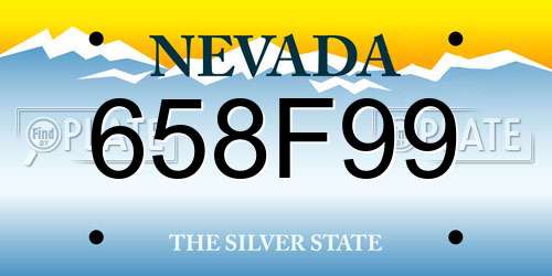 658F99 Nevada License Plate