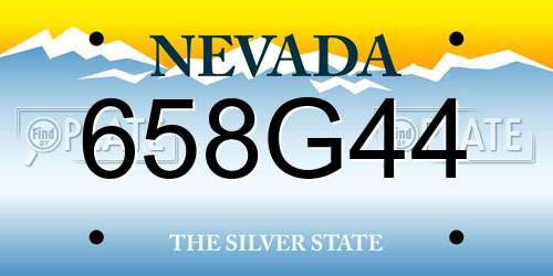 658G44 Nevada License Plate