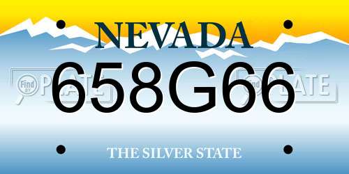 658G66 Nevada License Plate
