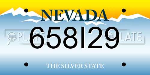 658I29 Nevada License Plate