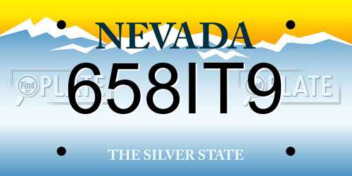 658IT9 Nevada License Plate