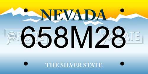 658M28 Nevada License Plate
