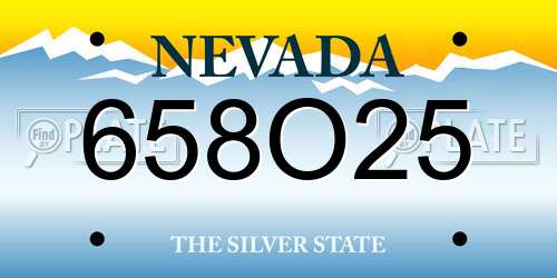 658O25 Nevada License Plate