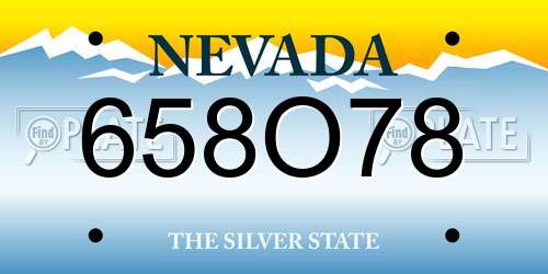 658O78 Nevada License Plate