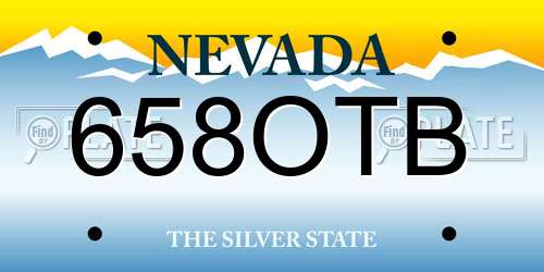 658OTB Nevada License Plate