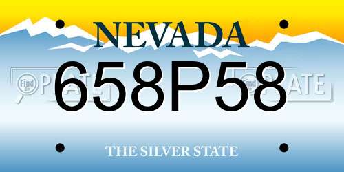 658P58 Nevada License Plate
