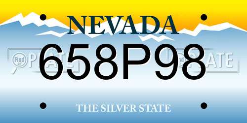 658P98 Nevada License Plate