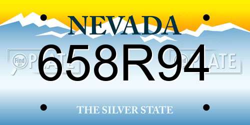 658R94 Nevada License Plate