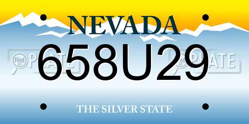 658U29 Nevada License Plate