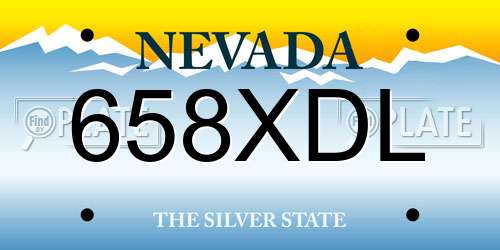 658XDL Nevada License Plate