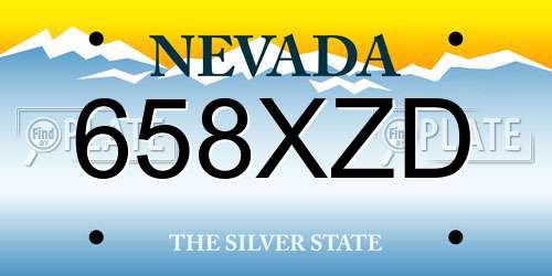 658XZD Nevada License Plate